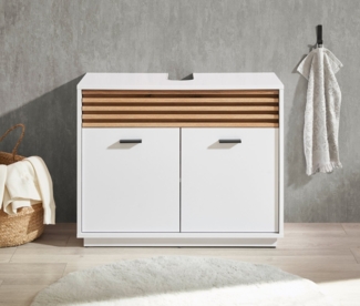 BASIC by Balculina Waschbeckenunterschrank Liguria B/H/T 80x64x40 cm (1-St) Breite 80cm, Unterflurauszug, FSC-Mix 70%