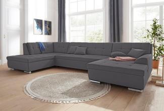 DOMO collection Wohnlandschaft Aversa U-Form, wahlweise mit Bettfunktion, frei im Raum stellbar