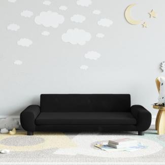 vidaXL Kindersofa 100 x 54 x 33 cm Samt, Schwarz