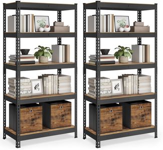 SONGMICS Schnelle Montage, Schwerlastregal 2er Set, Standregal, Lagerregal, Küchenregal, Regal, 5 Ablagen, 45 x 90 x 180 cm, bis 875 kg belastbar, für Keller, Küche, Arbeitszimmer, vintagebraun