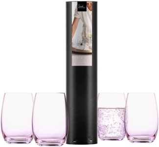 Eisch Light Becher 340 ml 4er Set mauve in Geschenkröhre