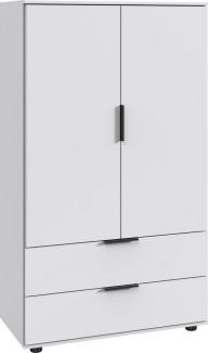 Wimex Wäscheschrank Easy Plus Kleiderschrank Garderobe 2 Schubladen, 81 oder 130cm breit in verschiedenen Farben, moderne Optik mit schwarzen Metallgriffen