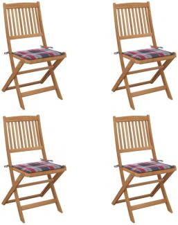 vidaXL Klappbare Gartenstühle 4 Stk. mit Kissen Massivholz Akazie 3064684