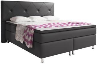 Boxspringbett Oxford 180x200 cm Kunstleder Anthrazit