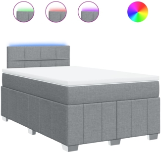 vidaXL Boxspringbett mit Matratze Hellgrau 120x200 cm Stoff 3289335