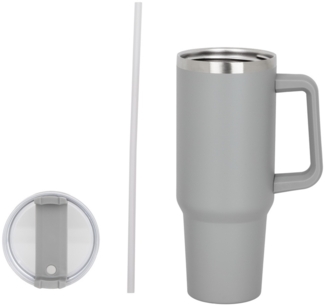 HI "Chefware" Trinkbecher 1100 ml mit Trinkhalm 12321 grau
