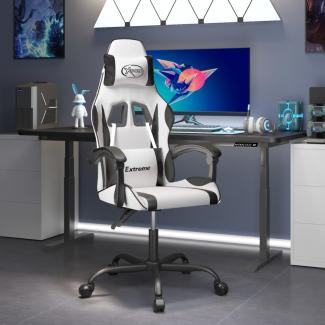 vidaXL Gaming-Stuhl Weiß und Schwarz Kunstleder 3143876