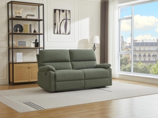 Vente-unique - Relaxsofa elektrisch 3-Sitzer - Cord - Grün - LUNANO