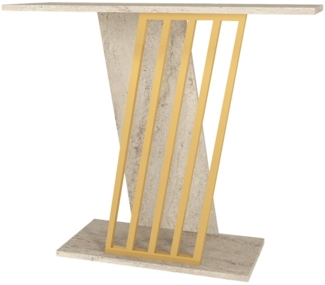 moebel17 Konsolentisch Konsolentisch in Beige mit Granit Optik