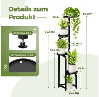 Bamworld Blumenständer 4-stufiger robuster Pflanzenträger, 116,8 cm hoch (1 St), für Terrasse Garten Balkon Wohnzimmer Schlafenzimmer
