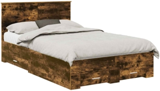 vidaXL Bettrahmen Geräucherte Eiche 120 x 190 cm Holzwerkstoff 3408285