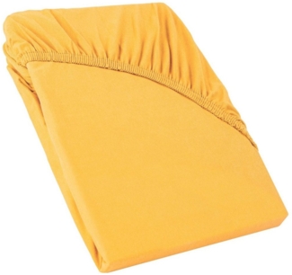 CelinaTex Relax Boxspringbett Wasserbett Spannbettlaken 180x200-200x220 cm mais gelb Jersey Mako Baumwolle 160g/qm Laken