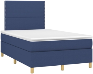 vidaXL Boxspringbett mit Matratze Blau 120x190 cm Stoff 3269929