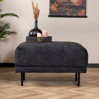 Bronx71 Design Hocker Denver Stoff rechteckig schwarz