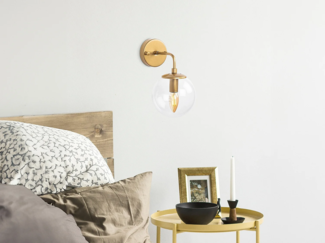 Vente-unique - Wandleuchte mit Kugel - Metall - 15 x 27 cm - Goldfarben - BARLATI