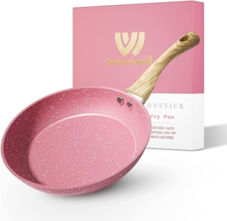 Antihaft Bratpfanne 24cm Rosa Beschichtet Induktion PFOA-freie Herdarten