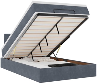 vidaXL Ottoman-Bett mit Matratze Dunkelgrau 120x190 cm Samt 3311688