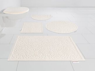 Guido Maria Kretschmer Home&Living Badematte Garden Pastels, Höhe 3 mm, rutschhemmend beschichtet, fußbodenheizungsgeeignet, schnell trocknend, strapazierfähig, Baumwolle, 2-tlg. Stand-WC Set, Badteppich, Hoch-Tief-Effekte, auch als 2 tlg. Set erhältlich
