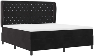 vidaXL Boxspringbett mit Matratze Schwarz 180 x 200 cm Samt 3340888