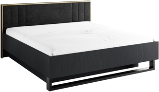 AX LIVING 160x200 Bett Brunelli Schwarz Gold Kopfteil Modern