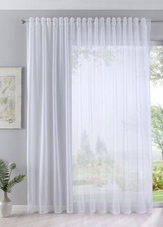 Gardinenbox Gardine (1 St), verdecketeSchlaufen, transparent, Batist, Store Batist Cotton Look Universalband 61500