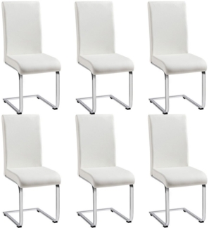 Yaheetech Esszimmerstuhl 2/4/6-er Küchenstuhl (6 St), Schwinger Polsterstuhl mit Ergonomischer Rückenlehne & Metallbeine