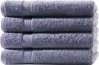 4X Handtuch | Anthrazit | 100% Baumwolle Frottier | Oeko-TEX® Standard 100 | Premium Qualität 500 g/m²