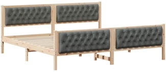 vidaXL Bettrahmen Dunkelgrau 200 x 200 cm Massives Kiefernholz 3394269