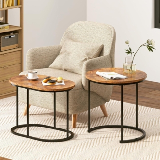 Wohnzimmer Satztische 2er Set Couchtisch Beistelltisch Metallgestell