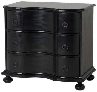 Luxus Barockstil Kommode in Schwarz mit 3 Schubladen Höhe 87 cm, Breite 94 cm, Tiefe 60 cm - Hochwertige Qualität
