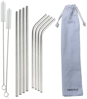 Kinghoff Kinghoff Set Trinkhalme, Edelstahl, 11 Stück KH1357