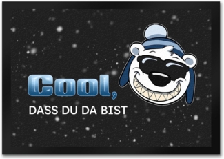 speecheese Fußmatte Cool, dass du da bist Fußmatte in 35x50 cm mit witzigem Eisbären-Motiv
