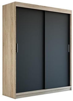Schwebetürenschrank PAX 2-türig Schrank 180 cm (mit Spiegel) Farbe: Sonoma , schwarz