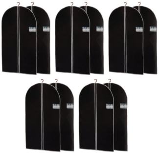 HAC24 Kleidersack Kleiderhülle Schutzhülle Kleidersack Aufbewahrungs Hülle Vliesstoff (Set, 10 St, 150x60 cm) mit Reißverschluss & Sichtfenster