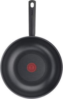 Tefal 28 cm große Wokpfanne, 6 bis 8 Personen, keine Induktion, Antihaftbeschichtung, widerstandsfähig, leicht zu reinigen, leistungsstark, Thermosignal, Hergestellt in Frankreich, Day By Day B56419AZ
