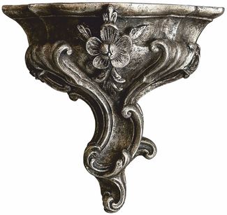 Casa Padrino Luxus Barock Wandkonsole Antik Silber / Schwarz H. 23 cm - Made in Italy