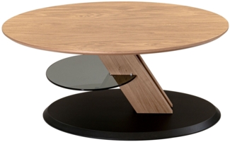 Couchtisch 5300-EBI-ANM / Schräg-Lift-Couchtisch , Schwarz, Holzfarben , 95 x 47 x 65 cm