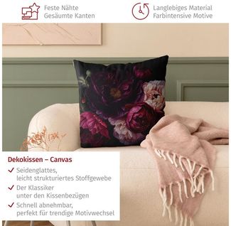 Bilderdepot24 Dekokissen drinnen Kissenhülle/ Sofakissen/ Zierkissen Kissenhülle violett Blumen, Bezug mit / ohne Füllung Zierkissen Outdoor Sofa Bett