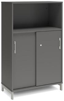 Büroschrank DNA 800x1275 mm Anthrazit/Weiß Schiebetür 3A4
