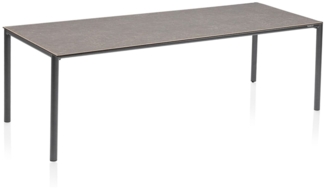 Kettler Gartentisch 220x95cm Gentle Platte Keramic Glas anthrazit taupe
