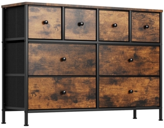 TLGREEN Stauraumschrank,Kommode mit Stoffschubladen,Aufbewahrungsschrank, (Schubladen aus Stoff, Metallrahmen, industrieller Stil) für Wohnzimmer, Flur, Schlafzimmer