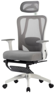 FOXSPORT Bürostuhl mit Armlehne, Kopfstütze, Lendenwirbelstütze, ergonomischer Stuhl, 360° drehbar, belastbar bis 200kg, maximale Neigung 135°, 4D einstellbar