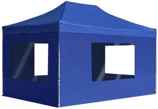 vidaXL Profi-Partyzelt Faltbar mit Wänden Aluminium 4,5x3 m Blau 45497