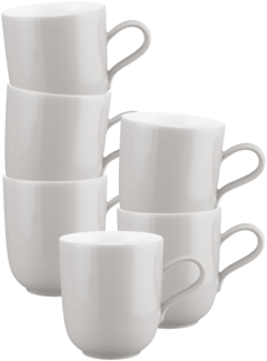 Seltmann Weiden Liberty Pure Colors Henkelbecher 400 ml 6er Set - New Grey