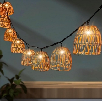 PRIISF LED-Lichterkette LED Lichterkette Weihnachten Beleuchtung Warmweiß Garden Party Deko, Lampion 15 LEDs Lanterne Xmas Lichterketten Terrasse Balkon Hochzeit