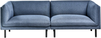 Sofa VORGOD Stoff Dunkelblau 3-Sitzer