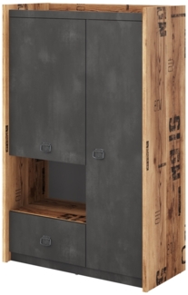 Highboard Fargo Kommode 90cm Canyon Alpine Spruce Raw Steel