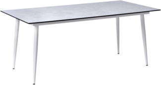 Gartentisch TOLENTINO 180 cm 90 cm Steinoptik Hellgrau