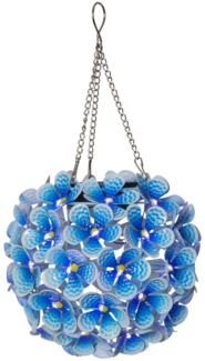 LED-Solardeko "Hortensia", mit Aufhänger, blau