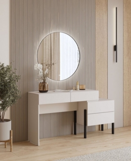 Home affaire Schminktisch Jukon, Breite 143 cm, moderner Schminktisch (ohne Spiegel), Schminktisch, grifflos mit 4 SK